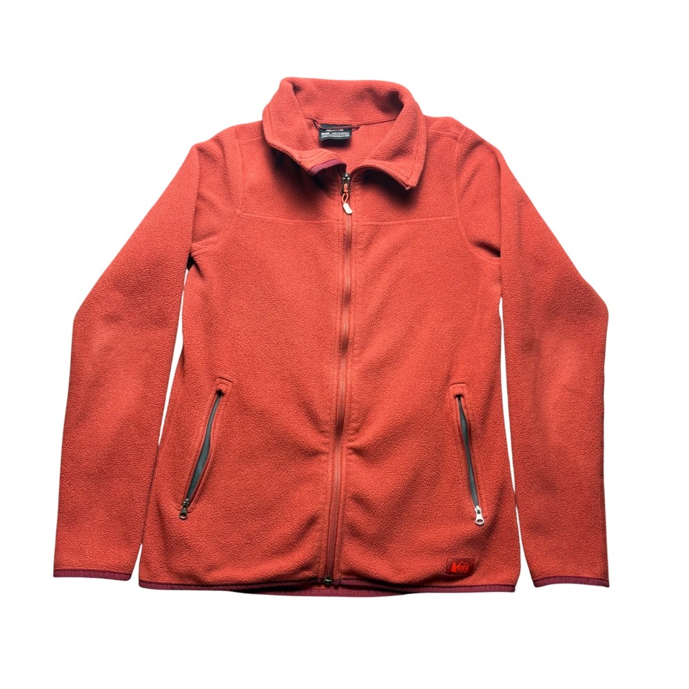 REI Co-op Fleece Jacket Women Small Red Polyester Full Zip Lightweight Outdoor